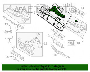 Решетка дворников пластик правая Mazda3 MPS 09-13