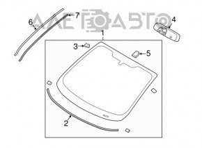 Ліплення лобового скла лева Ford Fiesta 11-19