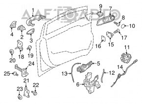 Замок двери задней правой Ford Fiesta 11-19