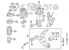 Амортизатор передній правий Mazda 3 14-18 BM