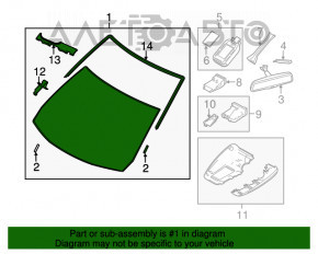 Лобове скло Mazda 3 14-18 BM під датчик дощу