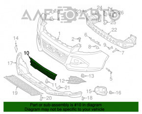 Решітка переднього бампера центр Ford Escape MK3 13-15 дорест хром смужки