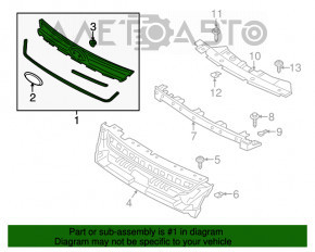 Решетка радиатора grill Ford Escape MK3 13-16 дорест с эмблемой мат, надлом крепления