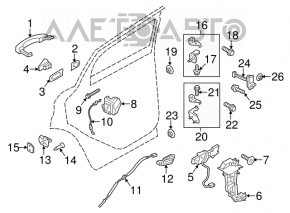 Механизм ручки двери передней правой Ford Escape MK3 13-