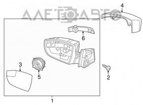 Зеркало боковое левое Ford Focus mk3 11-14 дорест usa 7 пинов, поворотник, подогрев