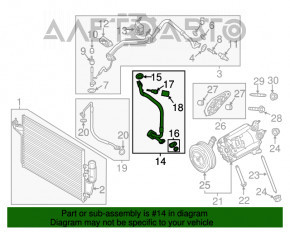 Трубка кондиционера компрессор-печка Ford Escape MK3 13-19 2.0T тип 1