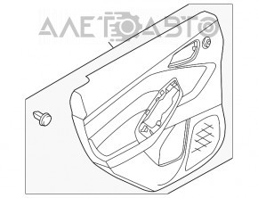 Обшивка двери карточка задняя правая Ford Focus mk3 11-14 серая с серой вставкой пластик, царапины