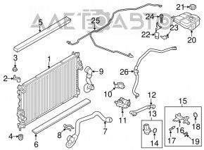 Патрубок охлаждения нижний Ford Escape MK3 13-19 1.6T с быстросъемом новый OEM оригинал
