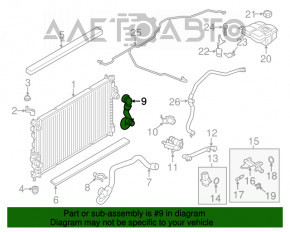 Патрубок охлаждения верхний Ford Escape MK3 13-19 1.6T c быстросъемом