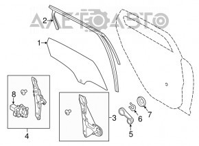 Ручка склопідйомника двері зад лев Ford Focus mk3 11-18 структура