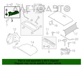 Накладка задньої стійки нижня права Ford Fiesta 11-19 5d під шторку