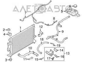 Кронштейн радиатора нижний правый Ford Escape MK3 13-19 резина