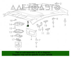 Крючок крепления пассажирского козырька Ford Focus mk3 11-18 серый, под 1 фонарь и без фонаря