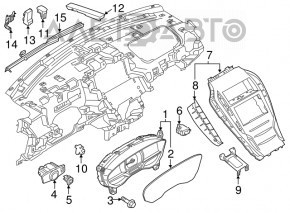 Кнопка открытия крышки багажника внутренняя Lincoln MKZ 13-20 салонная