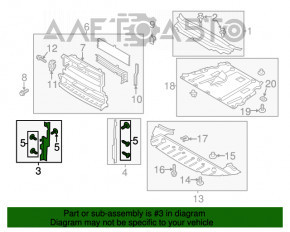 Дефлектор радіатора правий Lincoln MKZ 13-16 3.7