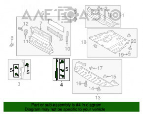 Дефлектор радіатора лівий Lincoln MKZ 13-16 3.7