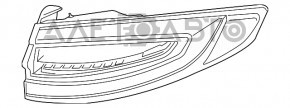 Фонарь внешний крыло левый Ford Fusion mk5 13-16 трещины, сколы