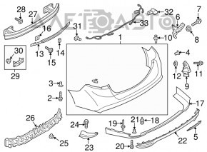 Бампер задній голий Ford Fusion mk5 13-18 під парктроніки