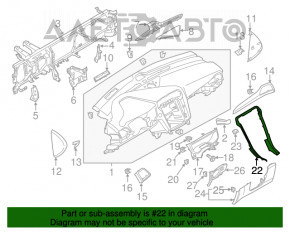 Накладка торпеды центр Ford Fusion mk5 17-20 графит, царапины