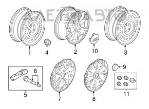 Запасное колесо докатка Ford Transit Connect MK2 13- R16 6.5J ET60 215/55, железка