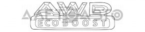 Емблема напис AWD ECO BOOST двері багажника Lincoln MKC 15-