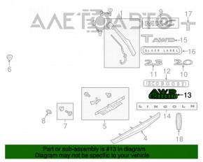 Емблема напис AWD ECO BOOST двері багажника Lincoln MKC 15-