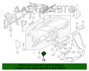 Накладка торпеди ліва Ford Fusion mk5 13-16 графіт із вставкою під дерево