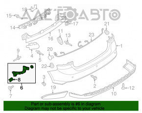 Кріплення заднього бампера зовн праве Ford Focus mk3 15-18 рест 5d