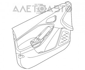 Обшивка дверей картка перед прав Ford Focus mk3 15-18 сіра з сірою вставкою ганчірка, під хімчистку