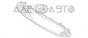 Решетка радиатора Ford Focus mk3 15-18 рест хром обрамление, тычки на хроме