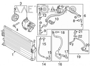 Трубка кондиционера печка-конденсер Ford Focus mk3 15-18 1.0T рест