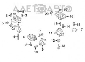 Подушка двигуна права Ford Edge 15-18 2.0T без кронштейна