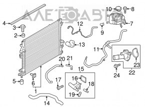 Патрубок охлаждения обратка бачок-радиатор Ford Edge 15- 2.0T