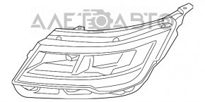 Фара передняя левая в сборе Ford Explorer 16-19 рест, галоген + LED, светлая