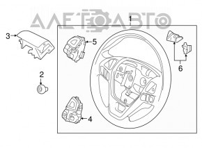 Кермо голий Ford Explorer 16-19 рест, гума чорна, потертості на гумі