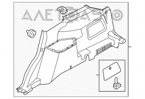 Обшивка арки права Ford Explorer 16-19 чорна, потерта, подряпини, злам креп