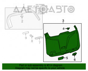 Обшивка двери багажника низ Ford Explorer 16-19 электро, черн, потерта