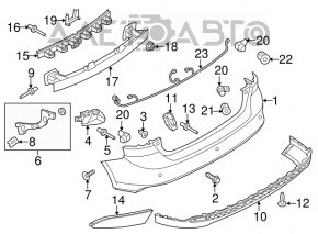 Губа переднего бампера центр Ford Focus mk3 15-18 рест Sport