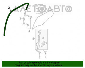 Уплотнитель стекла задний правый Ford Ecosport 18-22