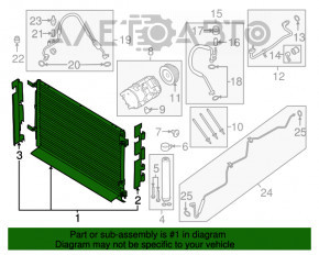 Радіатор кондиціонера конденсер Ford Mustang mk6 15-3.7, 5.0, 5.2