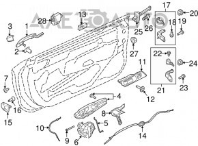 Ручка двери внешняя передняя правая keyless Ford Mustang mk6 15-