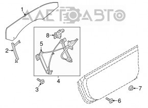 Стеклоподъемник с мотором передний левый Ford Mustang mk6 15- кабрио