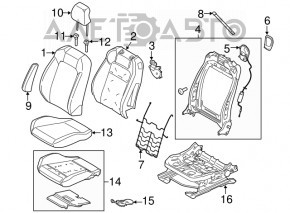 Пасажирське сидіння Ford Mustang mk6 15- без airbag, кабріо, ганчірка