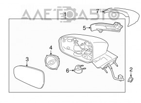 Зеркало боковое правое Ford Fusion mk5 13-20 11 пинов, поворотник, подогрев, черное, царапины на корпусе, разбит поворотник