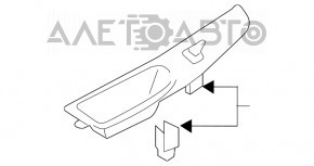 Накладка управління склопідйомником заднім правим Ford Edge 15- чорний, глянець, подряпини