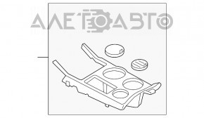 Консоль центральна підлокітник та підсклянники Ford Explorer 16-19 шкіра чорна, під хімч, скол