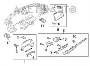 Накладка щитка приладів Mazda 6 13-17