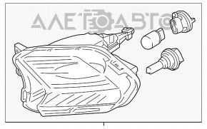 Поворотник правый Ford Escape MK3 17-19 рест, белый с птф, слом креп