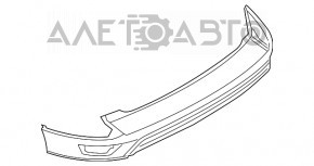 Бампер задний голый Ford Escape MK3 17-19 рест, под парктроники, структура, надлом крепления, царапины