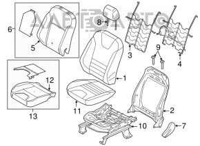 Сидіння водія Ford Escape MK3 17-19 без airbag, ганчірка чорно-сіре, електро, підігрів, під хімч
